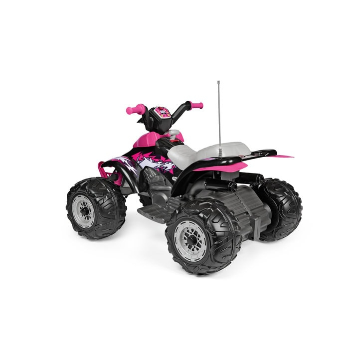 ATV Peg Perego Corral T-Rex, 330W, 12V, 3 ani +, Roz/ Negru