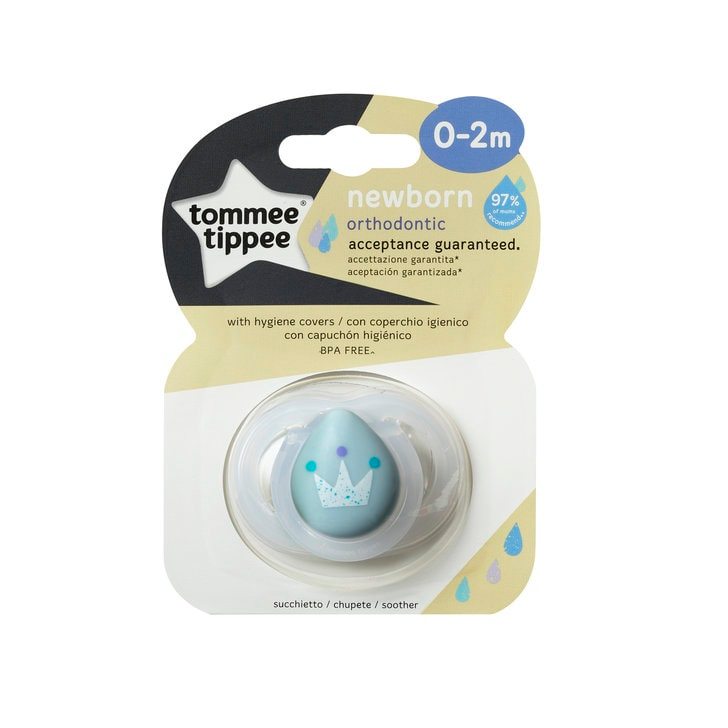 Suzeta ortodontica Newborn, Tommee Tippee, 0-2 luni, baieti, 1 buc