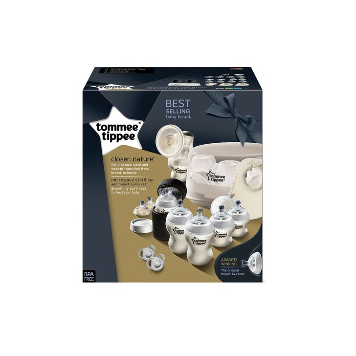 Set sterilizator pentru microunde si pompa de san manuala, Tommee Tippee