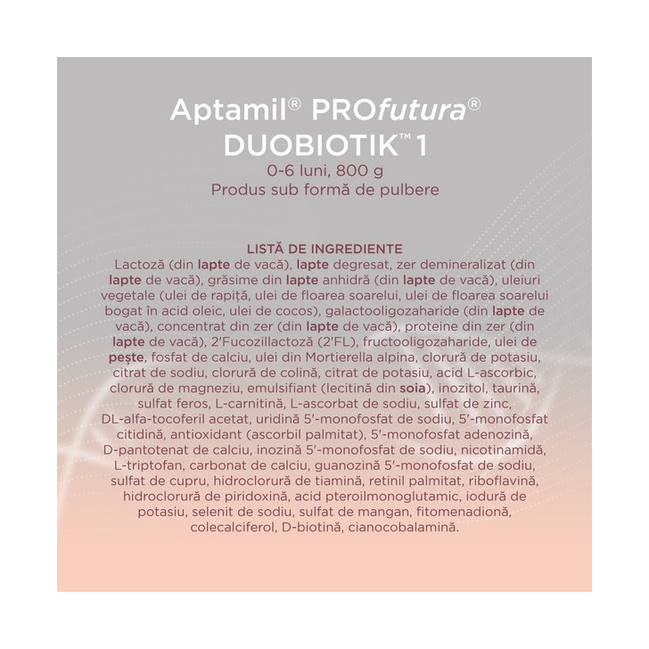 Lapte praf Nutricia Aptamil Profutura 1, 800g, 0luni+