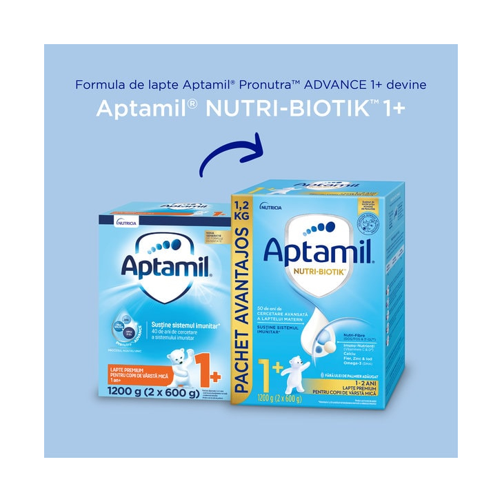 Lapte praf Nutricia Aptamil Junior 1+ , 1200g, 12luni+