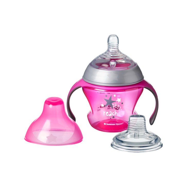 Cana de tranzitie Tommee Tippee, 150 ml, 4-7 luni, Roz, 1 buc