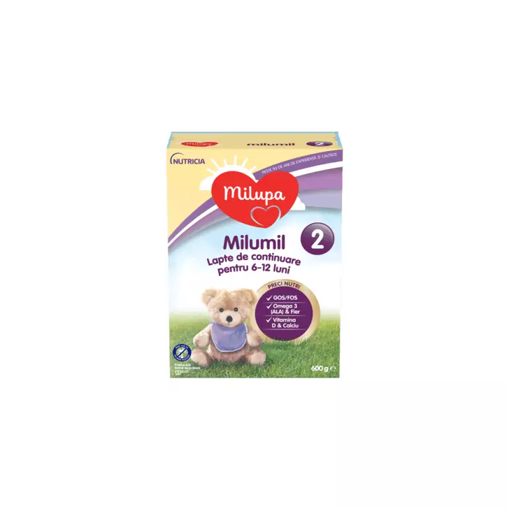 Lapte praf Milupa Milumil 2, 600g, 6-9 luni