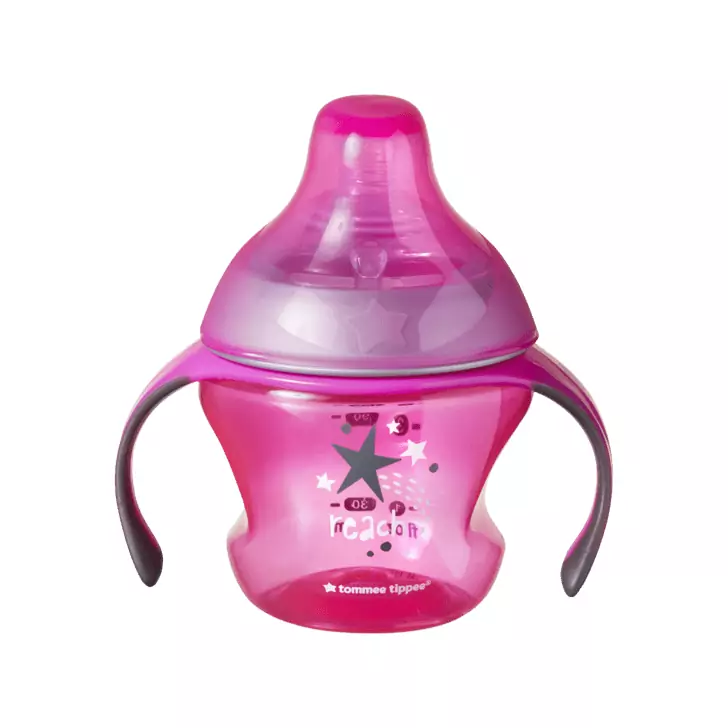 Cana de tranzitie Tommee Tippee, 150 ml, 4-7 luni, Roz, 1 buc