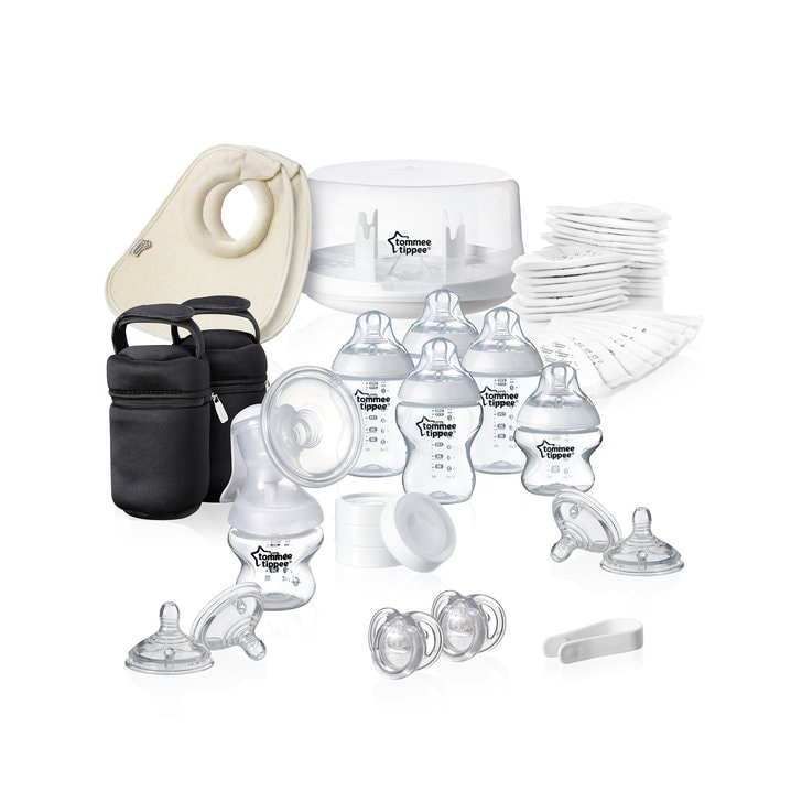 Set sterilizator pentru microunde si pompa de san manuala, Tommee Tippee