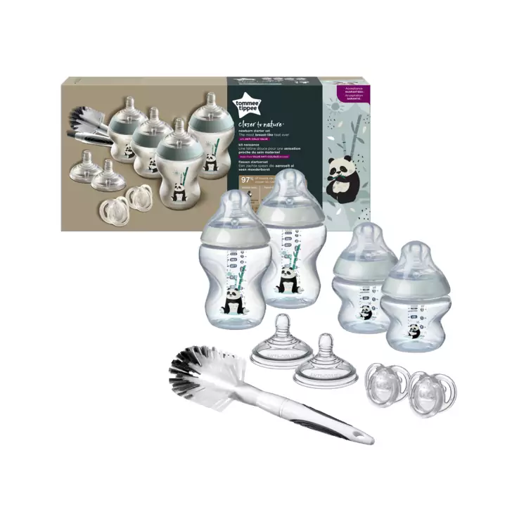 Kit biberoane nou-nascut Tommee Tippee Closer to Nature, 0 luni +, Ursuleti Panda