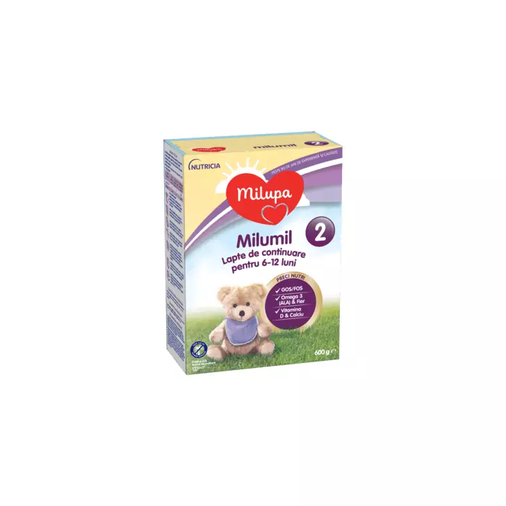 Lapte praf Milupa Milumil 2, 600g, 6-9 luni