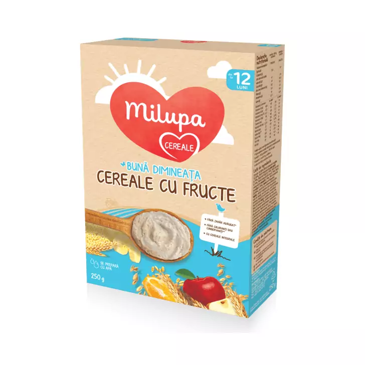 Milupa Buna Dimineata Cereale cu Fructe, 250gr, de la 12 luni