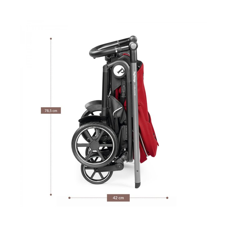 Carucior 3 in 1 Peg Perego Veloce, Lounge,  0 - 22 kg, Red Shine, Rosu