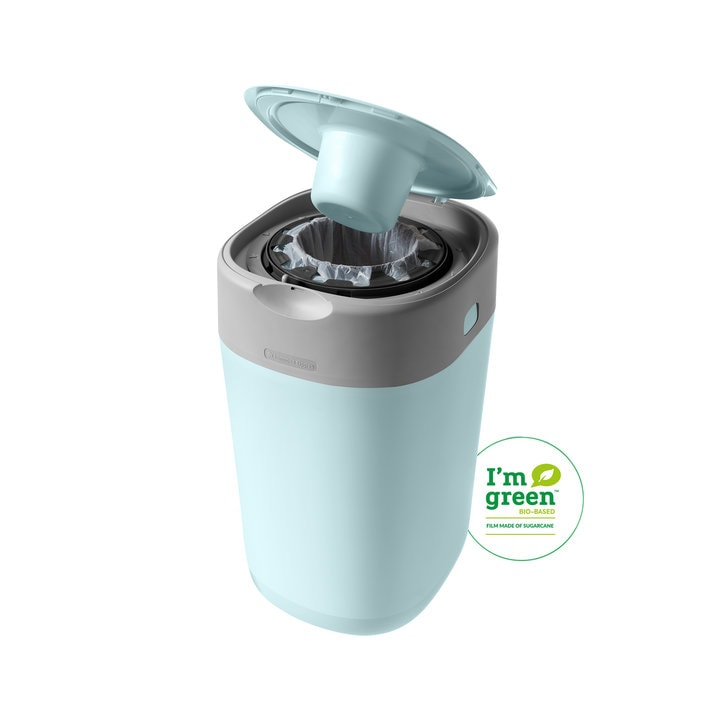 Cos pentru scutece Tommee Tippee Sangenic Twist and Click Reciclabil, Albastru/Gri