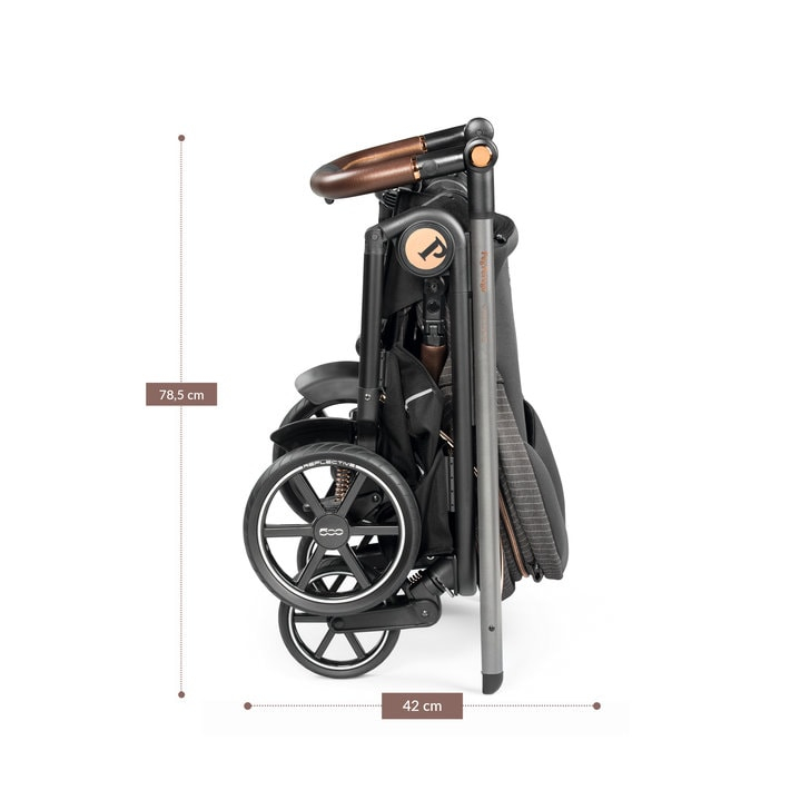Carucior 3 in 1 Peg Perego Veloce, Lounge, 0 - 22 kg, 500, Negru/Gri
