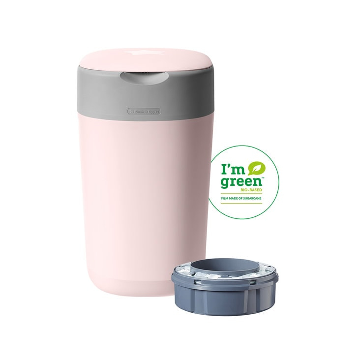 Cos pentru scutece Tommee Tippee Sangenic Twist and Click Reciclabil, Roz/Gri