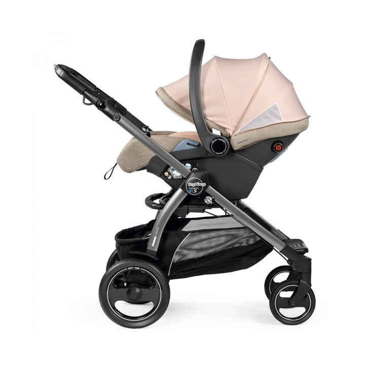 Carucior 3 in 1 Peg Perego Veloce, Lounge, 0 - 22 kg, Mon Amour, Bej / Roz