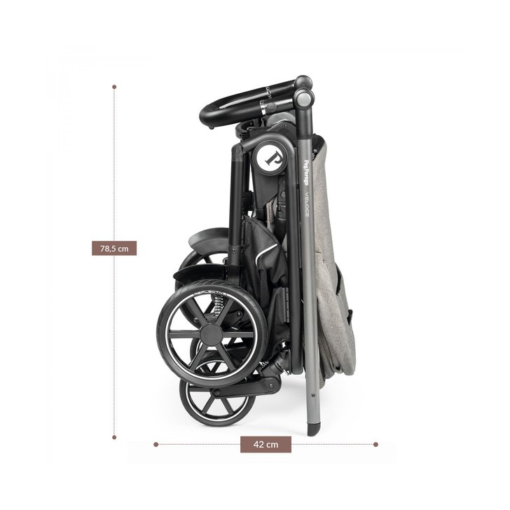 Carucior 3 in 1 Peg Perego Veloce, Lounge,  0 - 22 kg, City Grey, Gri / Alb