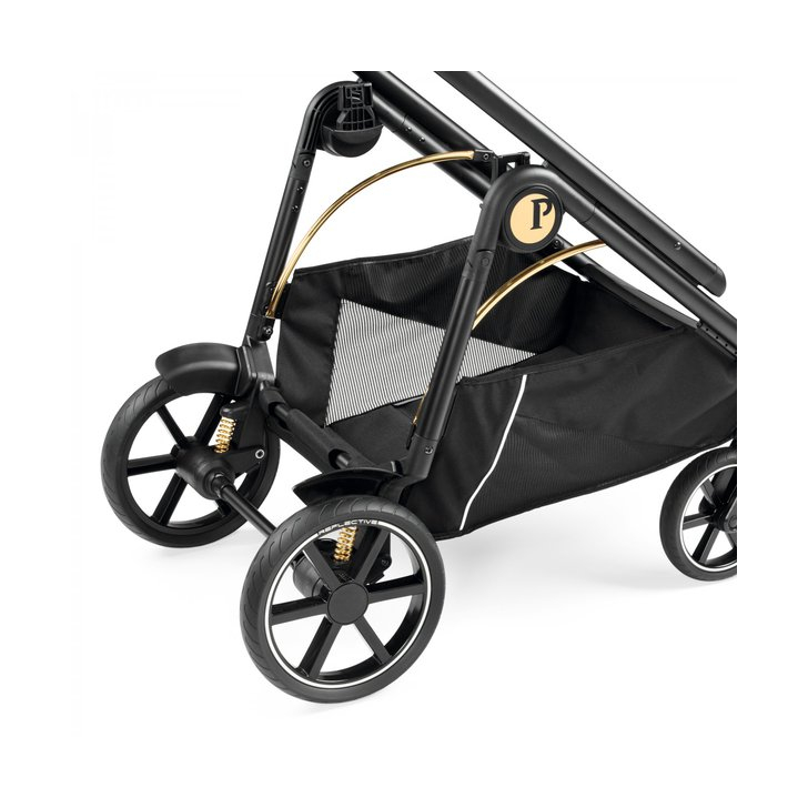 Carucior 3 in 1 Peg Perego Veloce, Lounge,  0 - 22 kg, Graphic Gold, Negru / Bej