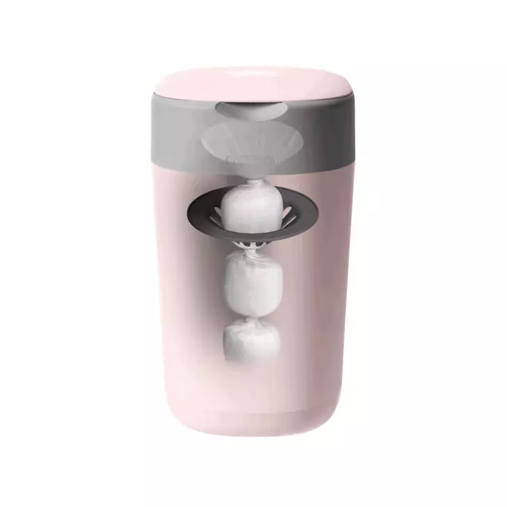 Cos pentru scutece Tommee Tippee Sangenic Twist and Click Reciclabil, Roz/Gri