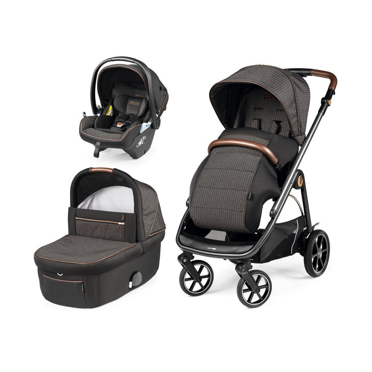 Carucior 3 in 1 Peg Perego Veloce, Lounge, 0 - 22 kg, 500, Negru/Gri
