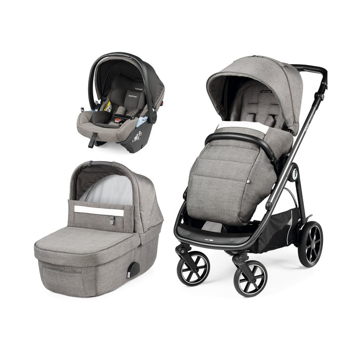 Carucior 3 in 1 Peg Perego Veloce, Lounge, 0 - 22 kg, City Grey, Gri / Alb