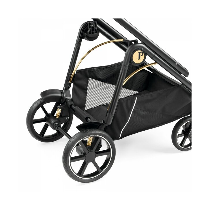 Carucior 3 in 1 Peg Perego Veloce, Primoviaggio SL,  0 - 22 kg, Graphic Gold, Negru / Bej