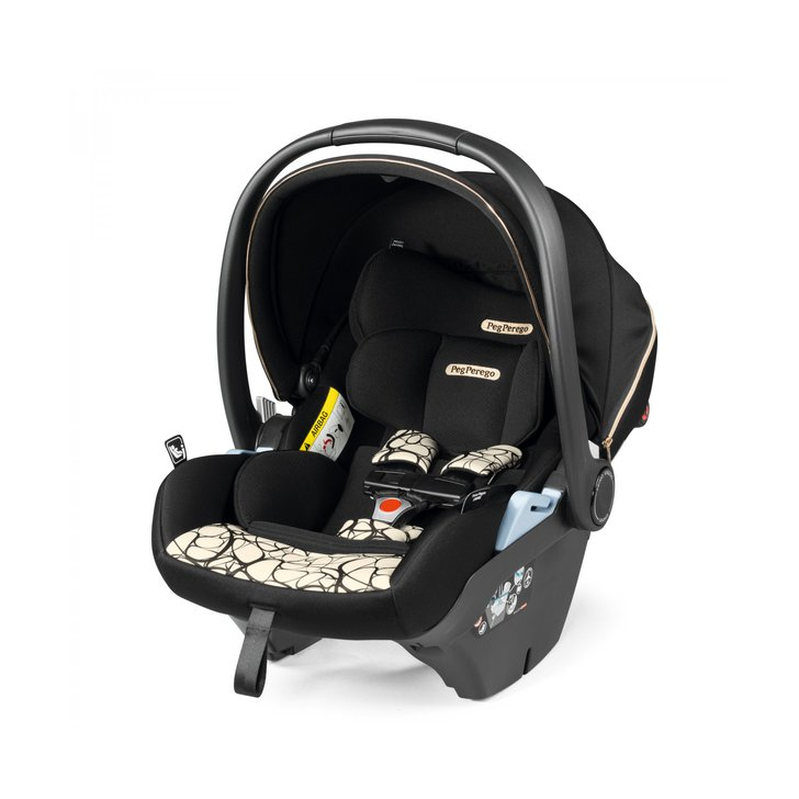 Carucior 3 in 1 Peg Perego Veloce, Lounge,  0 - 22 kg, Graphic Gold, Negru / Bej