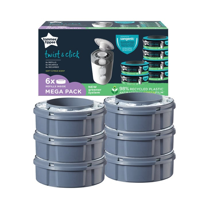 Set 6 rezerve pentru cos scutece Tommee Tippee Sangenic Twist and Click, Reciclabile