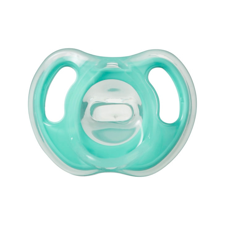 Suzeta Ortodontica Usoara, Tommee Tippee, 2 buc, 6 - 18 luni, Transparent / Turquoise