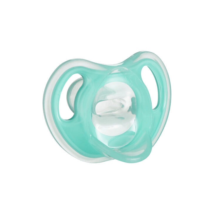 Suzeta Ortodontica Usoara, Tommee Tippee, 2 buc, 6 - 18 luni, Transparent / Turquoise