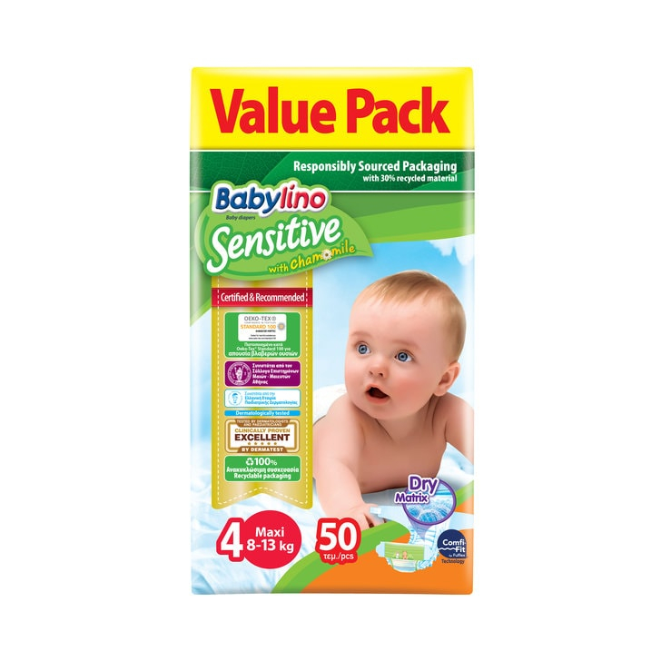 Scutece Babylino Sensitive Economy  N4 7-18kg/50 buc