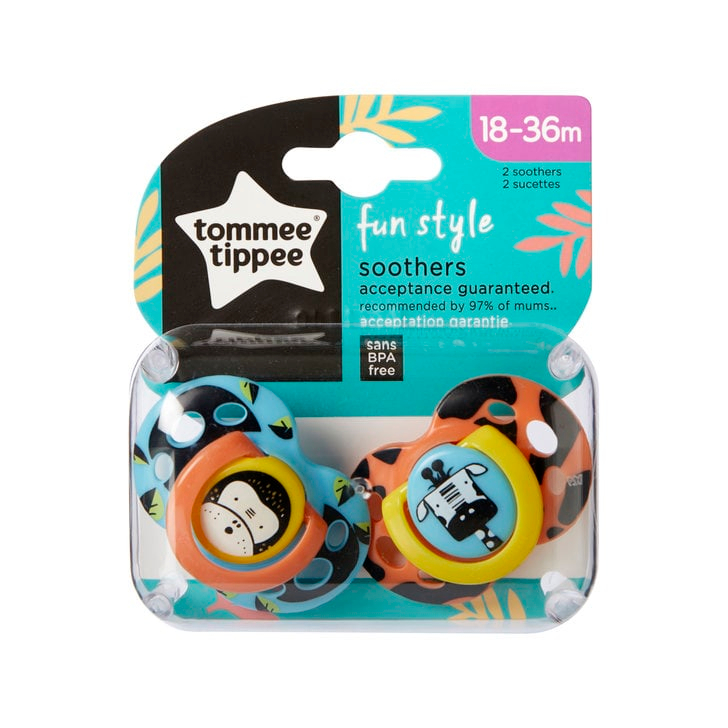 Suzeta Ortodontice Fun , Tommee Tippee, 2buc, 18-36 luni, Maimuta/Zebra