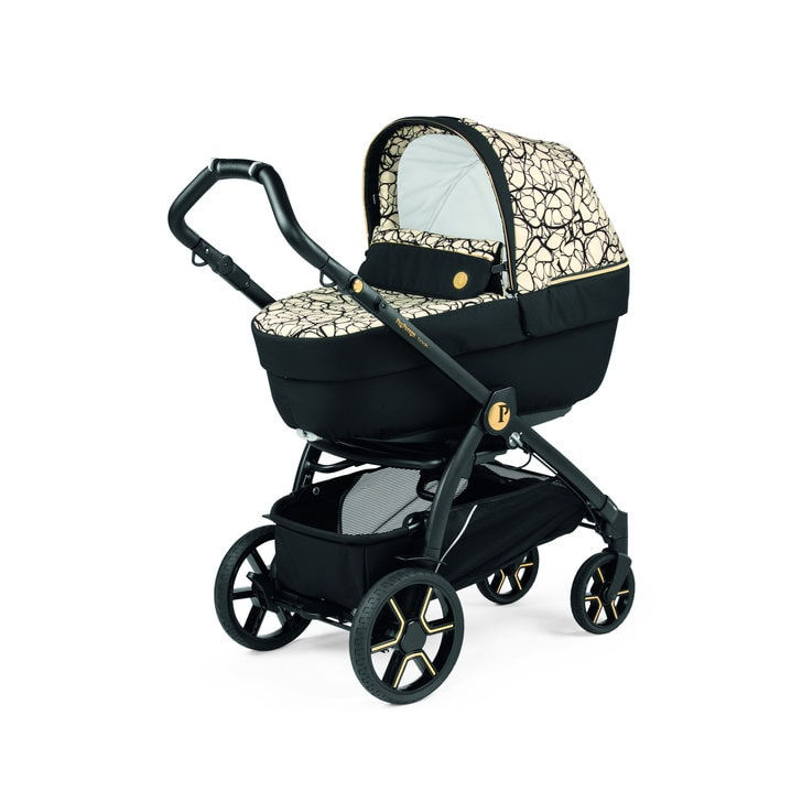 Carucior 3 in 1 Peg Perego Book, Lounge,  0 - 22 kg, Graphic Gold, Negru / Bej