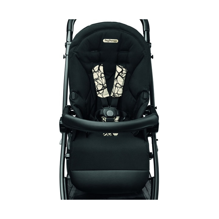 Carucior 3 in 1 Peg Perego Book, Lounge,  0 - 22 kg, Graphic Gold, Negru / Bej