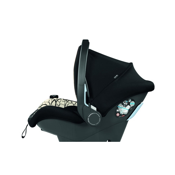 Carucior 3 in 1 Peg Perego Book, Primoviaggio SL, 0 - 22 kg, Graphic Gold, Negru / Bej