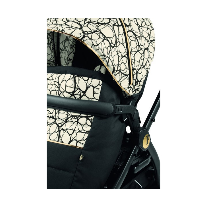 Carucior 3 in 1 Peg Perego Book, Lounge, 0 - 22 kg, Graphic Gold, Negru / Bej