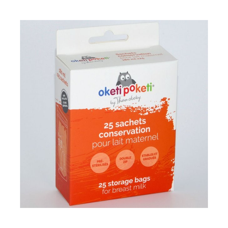 Set 25 pungi stocare pentru lapte matern Oketi Poketi