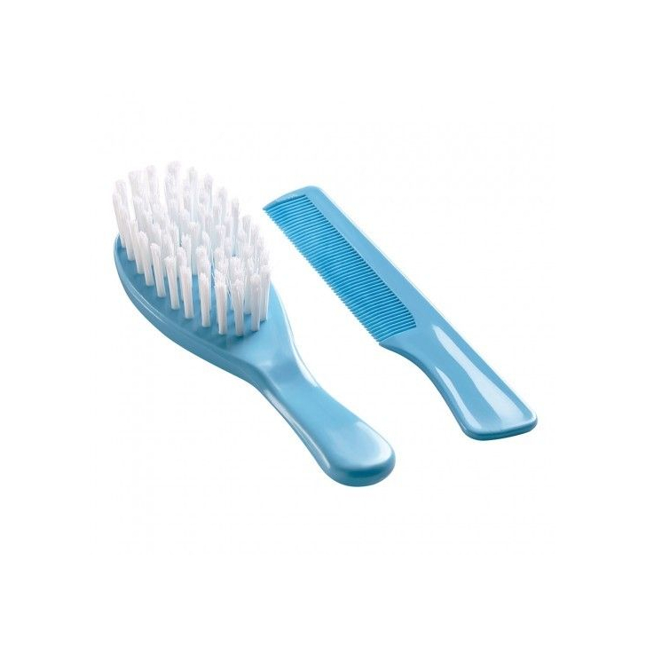 Set perie si pieptan pentru bebelusi Thermobaby-Bleu