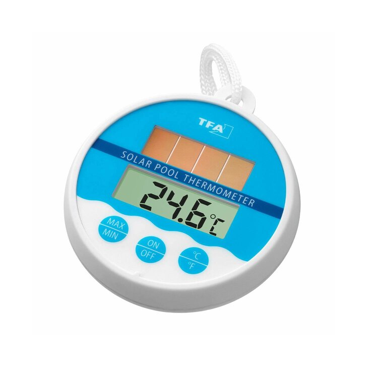 Termometru digital plutitor pentru piscina, cu mini-panou solar si baterie de back-up, TFA 30.1041