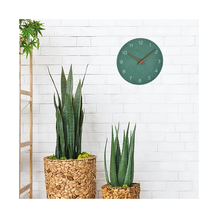 Ceas silentios de precizie din lemn, analog, de perete, design minimalist, verde, TFA 60.3054.04