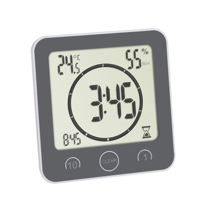 Ceas digital cu timer si termohigrometru pentru bucatarie si baie TFA 60.4001.10