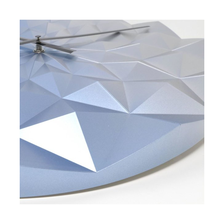 Ceas geometric de precizie, analog, de perete, creat de designer, model DIAMOND, albastru metalic, TFA 60.3063.06
