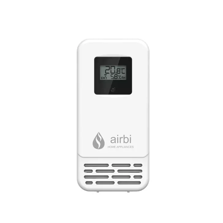 Senzor pentru temperatura si umiditate,  afisaj LCD, alb, AirBi BI1010