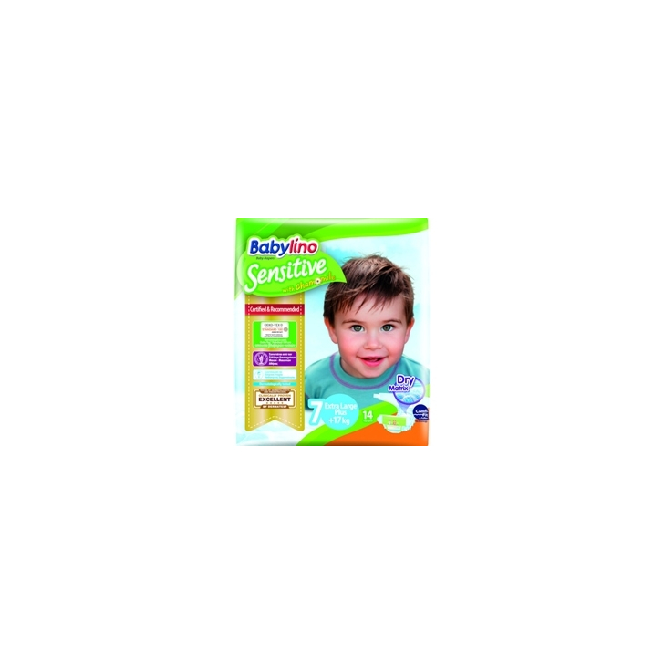 Scutece Babylino Sensitive 7, 17+ kg, 14 buc