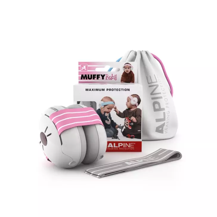 Casti antifonice pentru bebelusi ALPINE Muffy Baby Pink ALP24951