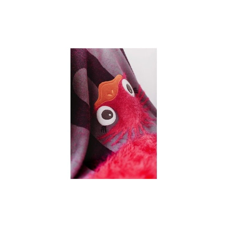 Paturica Tricotata din Bumbac Strut Roz cu Gri