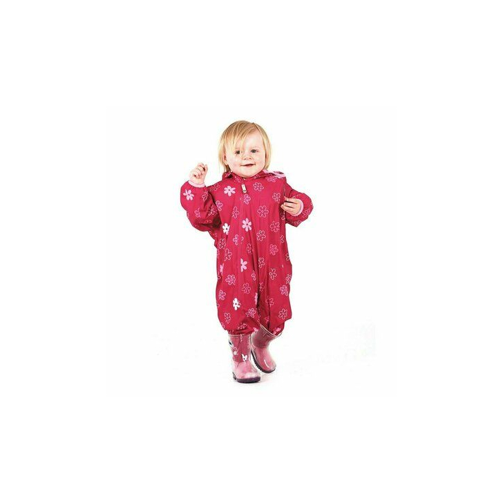 Combinezon Impermeabil Fleece Red Flowers 6-12 luni