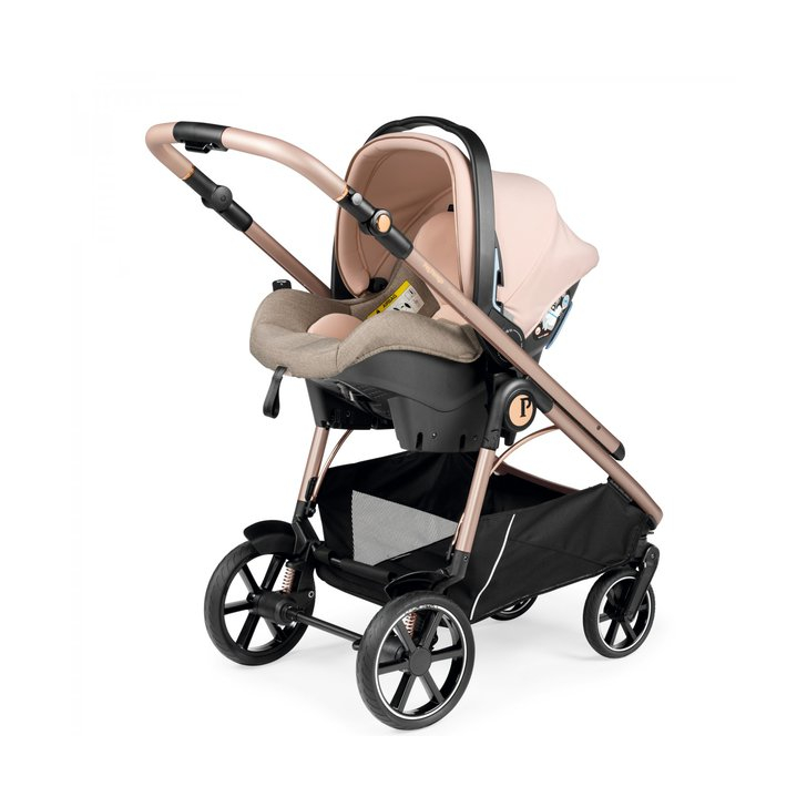Carucior 3 in 1 Peg Perego Veloce, Primoviaggio SL, 0 - 22 kg, Mon Amour, Bej / Roz