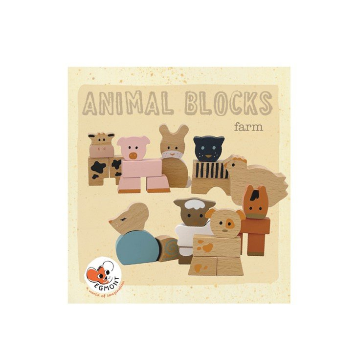 Animale din cuburi de lemn, Egmont toys