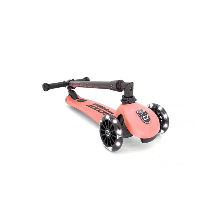 Trotineta copii pliabila, reglabila, roti luminoase, Highwaykick 3 Led Peach, 3-6 ani, pana la 50 kg, Scoot Ride