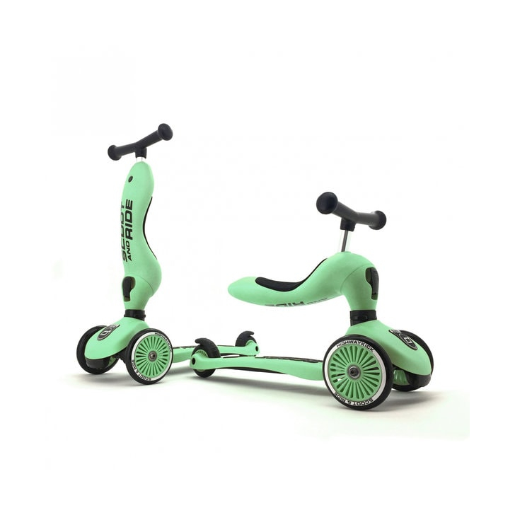 Trotineta copii cu sezut, transformabila 2in1, HighwayKick 1 Kiwi, 1-5 ani, pana la 50 kg, Scoot  Ride