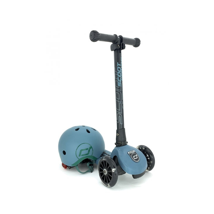 Trotineta copii pliabila, reglabila, roti luminoase, Highwaykick 3 Led Steel, 3-6 ani, pana la 50 kg, Scoot Ride