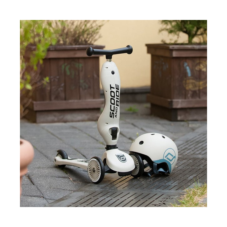 Trotineta copii cu sezut, transformabila 2in1, HighwayKick 1 Ash, 1-5 ani, pana la 50 kg, Scoot Ride